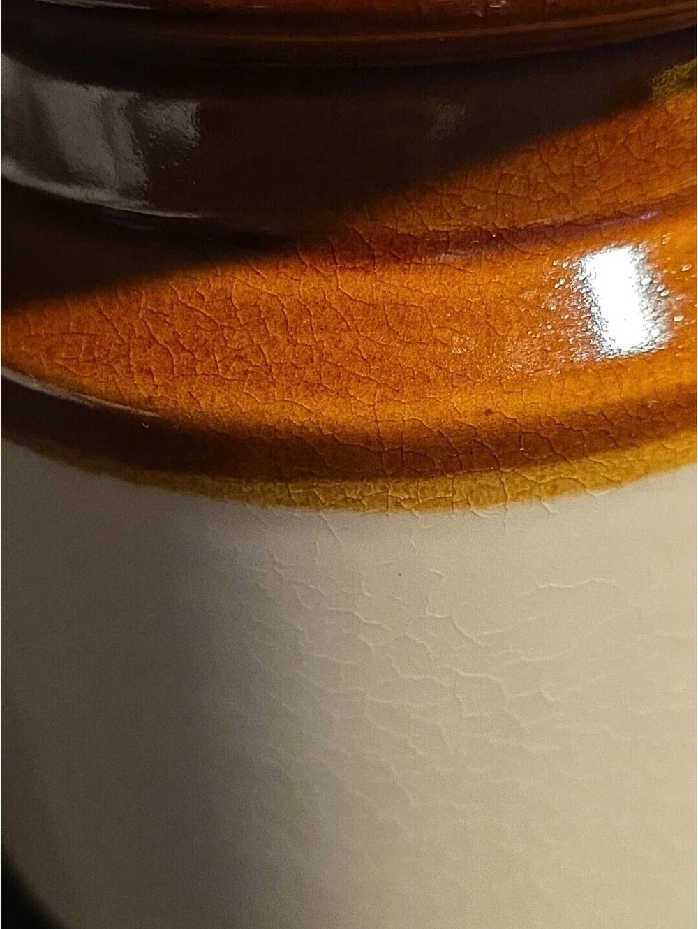 Small Brown Lidded Pottery Crock  5